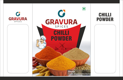 GR74 - Vibrant Spice Pouch Packaging Design Template - Chilli, Turmeric, Coriander