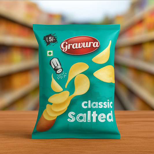 GR190- Minimal Salted Chips Pouch Design