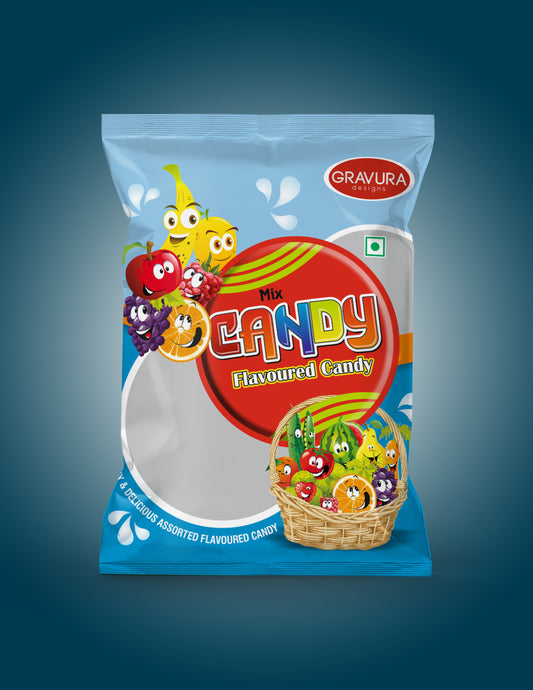 GR-1 - Colorful Mix Candy Packaging Design – Center Seal Pouch for Assorted Flavoured Candies