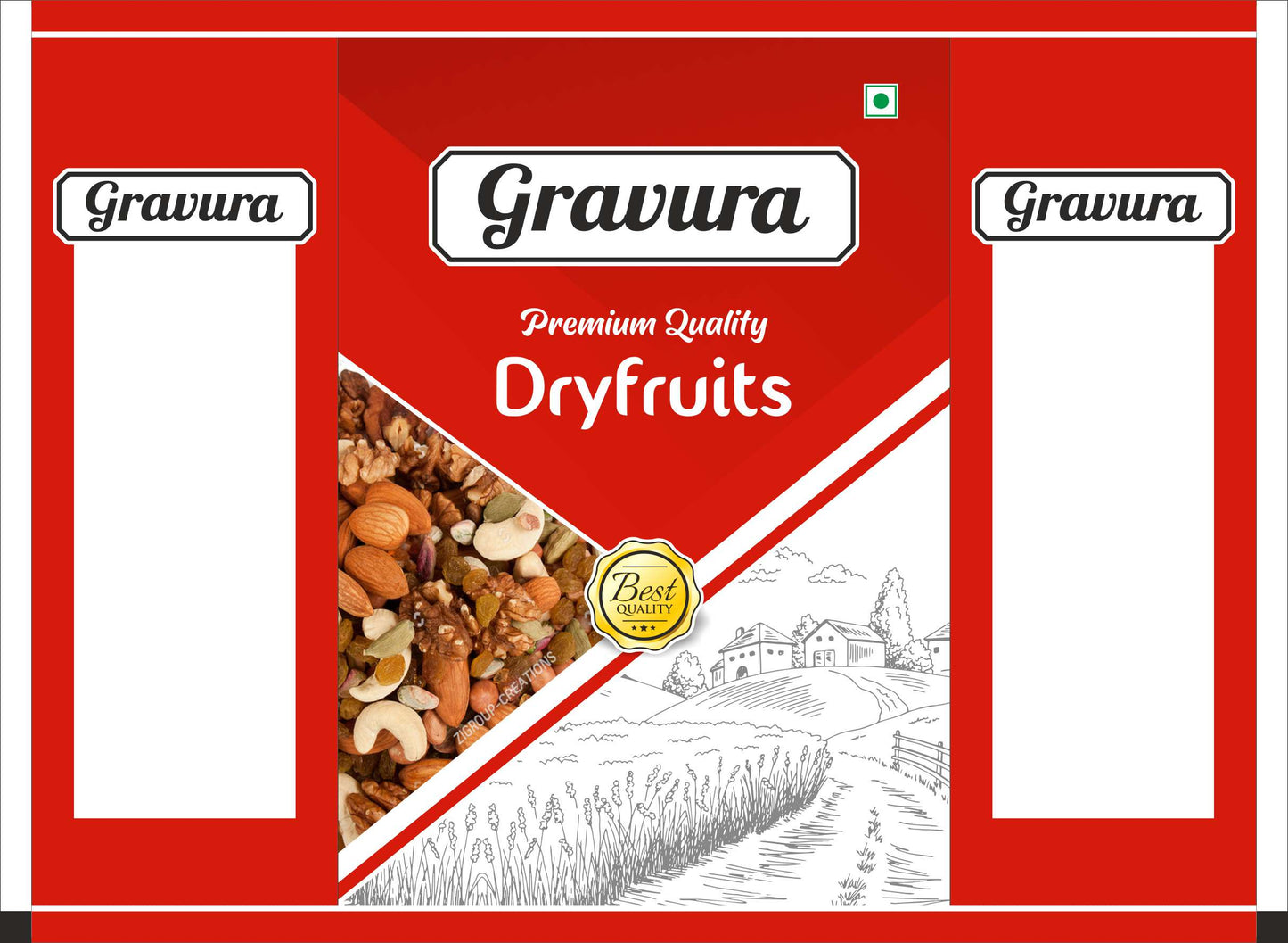GR144 - Premium Dry Fruit Pouch Packaging Design