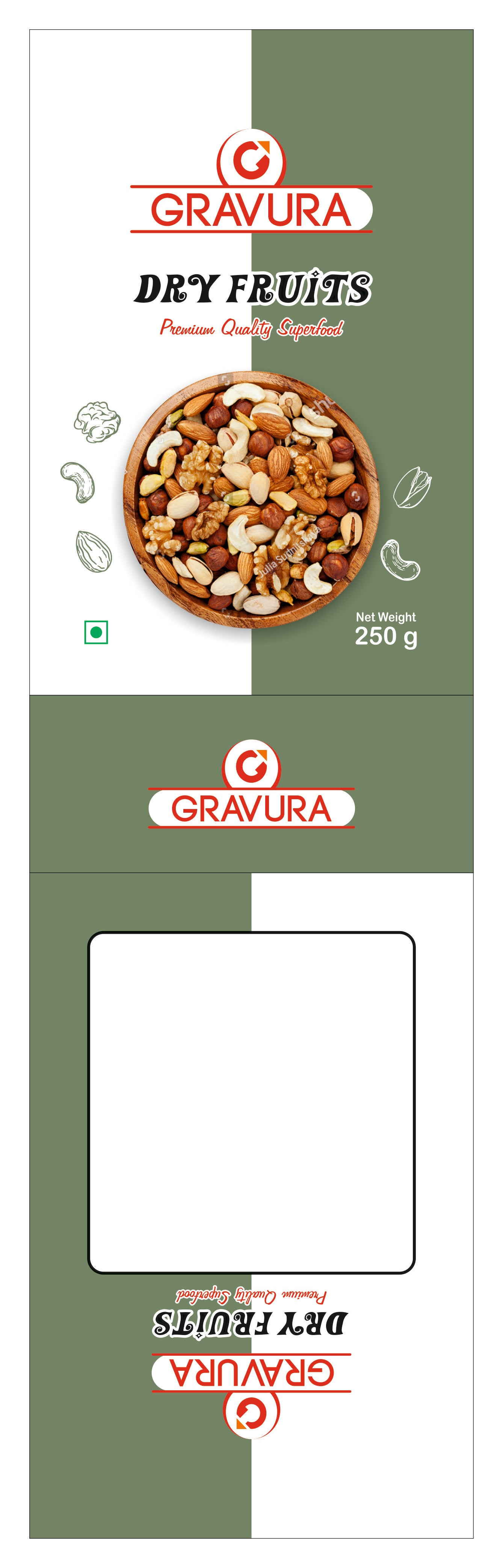 GR-4 - Minimalist Dry Fruits Packaging Design – Stand-Up Pouch Style