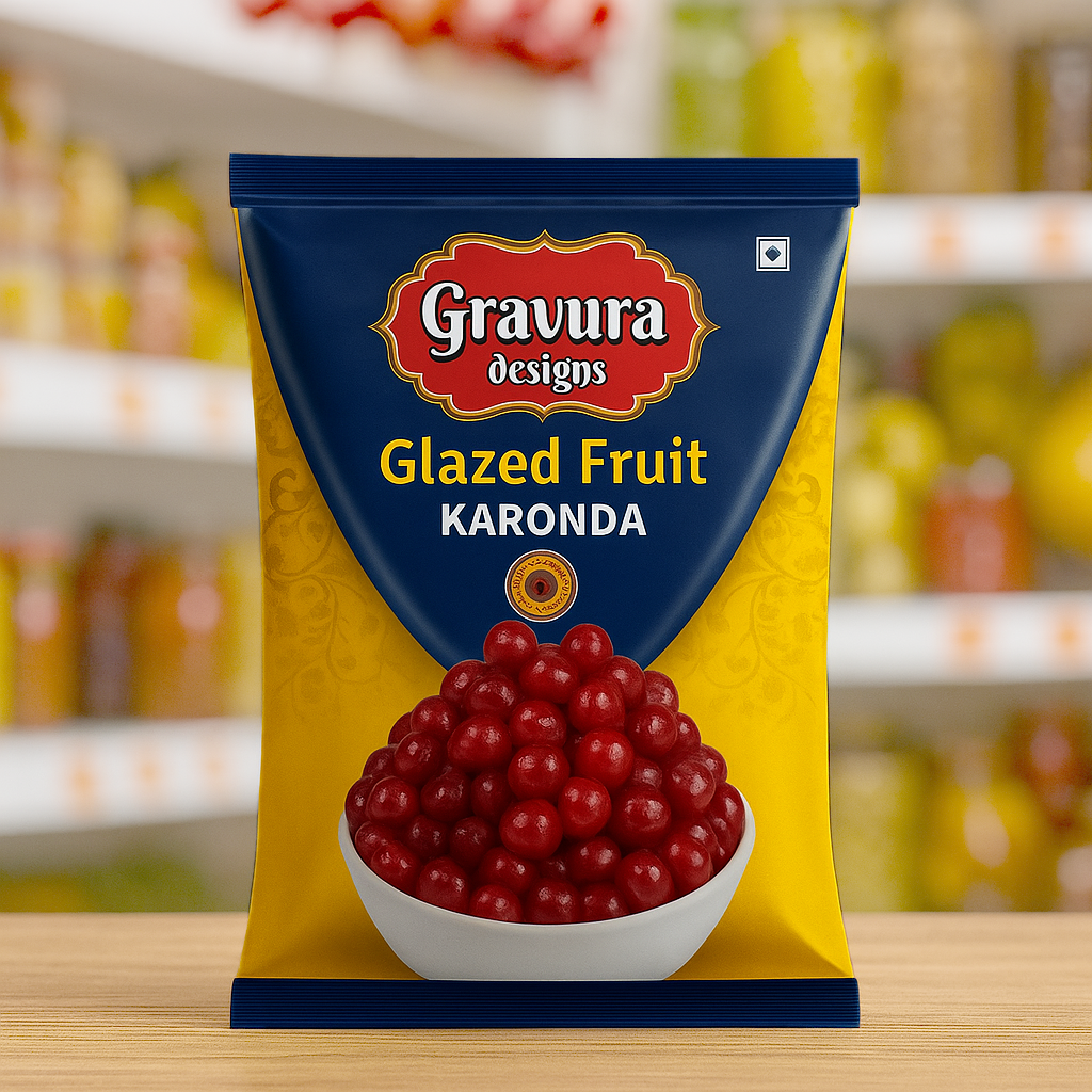 GR186-Elegant Glazed Fruit Pouch Design