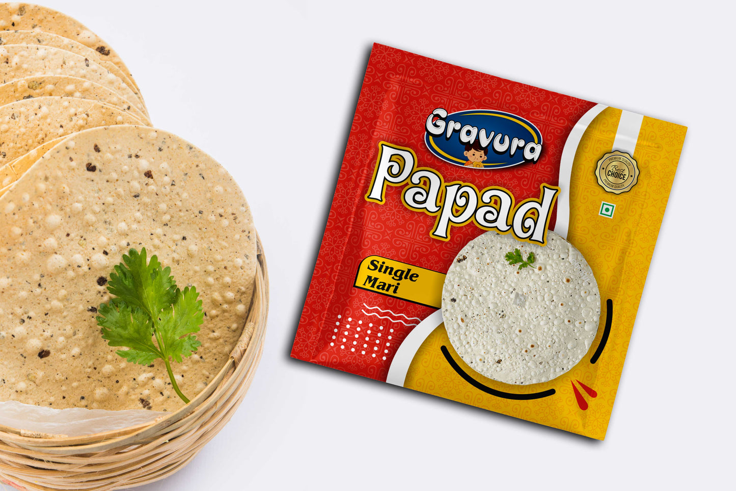 GR72 - Bold Papad Pouch Packaging Design Template – All Varieties of Papad