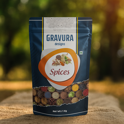 GR223 - Elegant Blue Spice Pouch Design