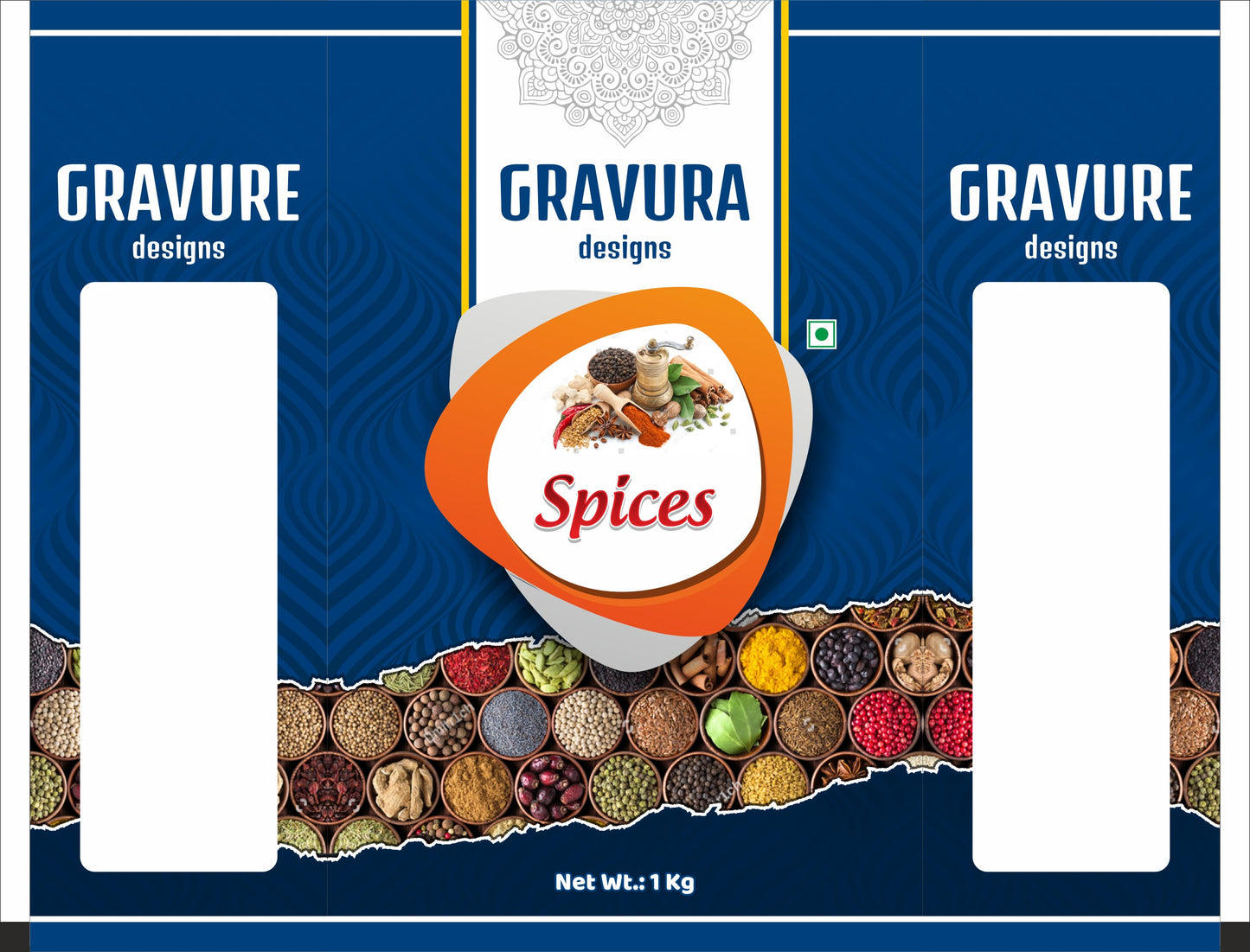 GR223 - Elegant Blue Spice Pouch Design