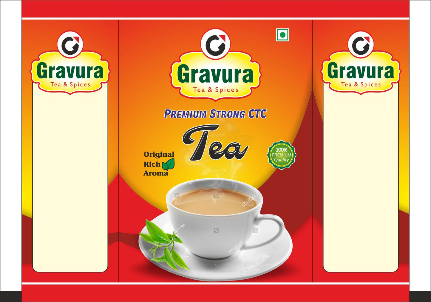 GR80 - Bold Flexible Pouch Packaging Design for Strong CTC Tea