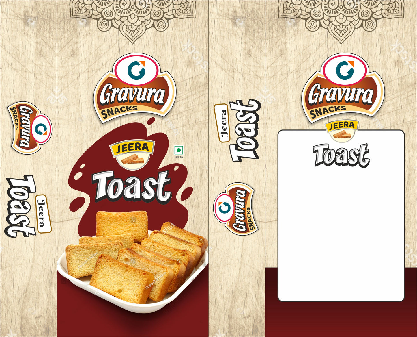 GR68 - Premium Toast Flexible Packaging Design Template - Bakery Snacks