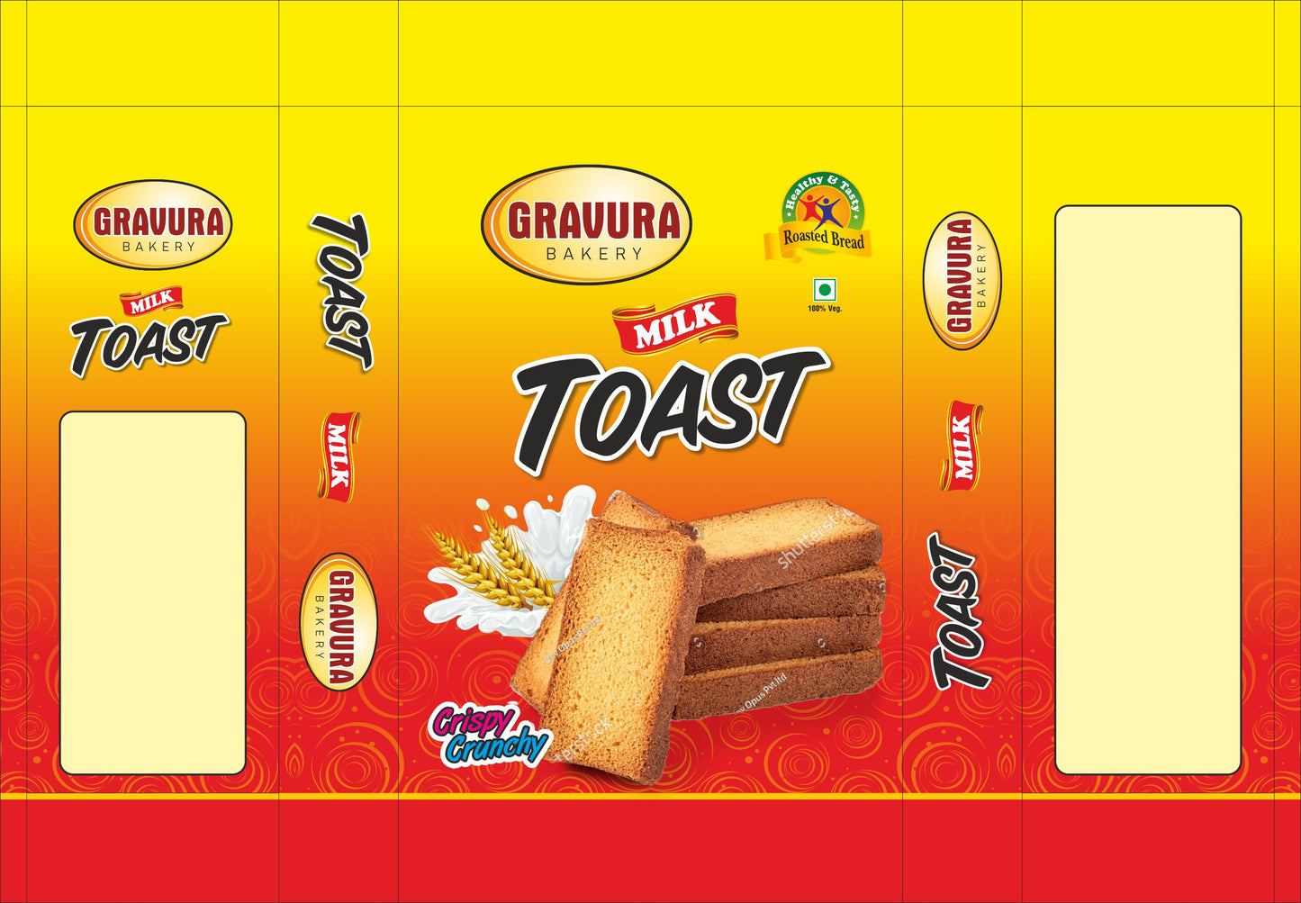 GR70 - Premium Toast Flexible Packaging Design Template - Bakery Fresh