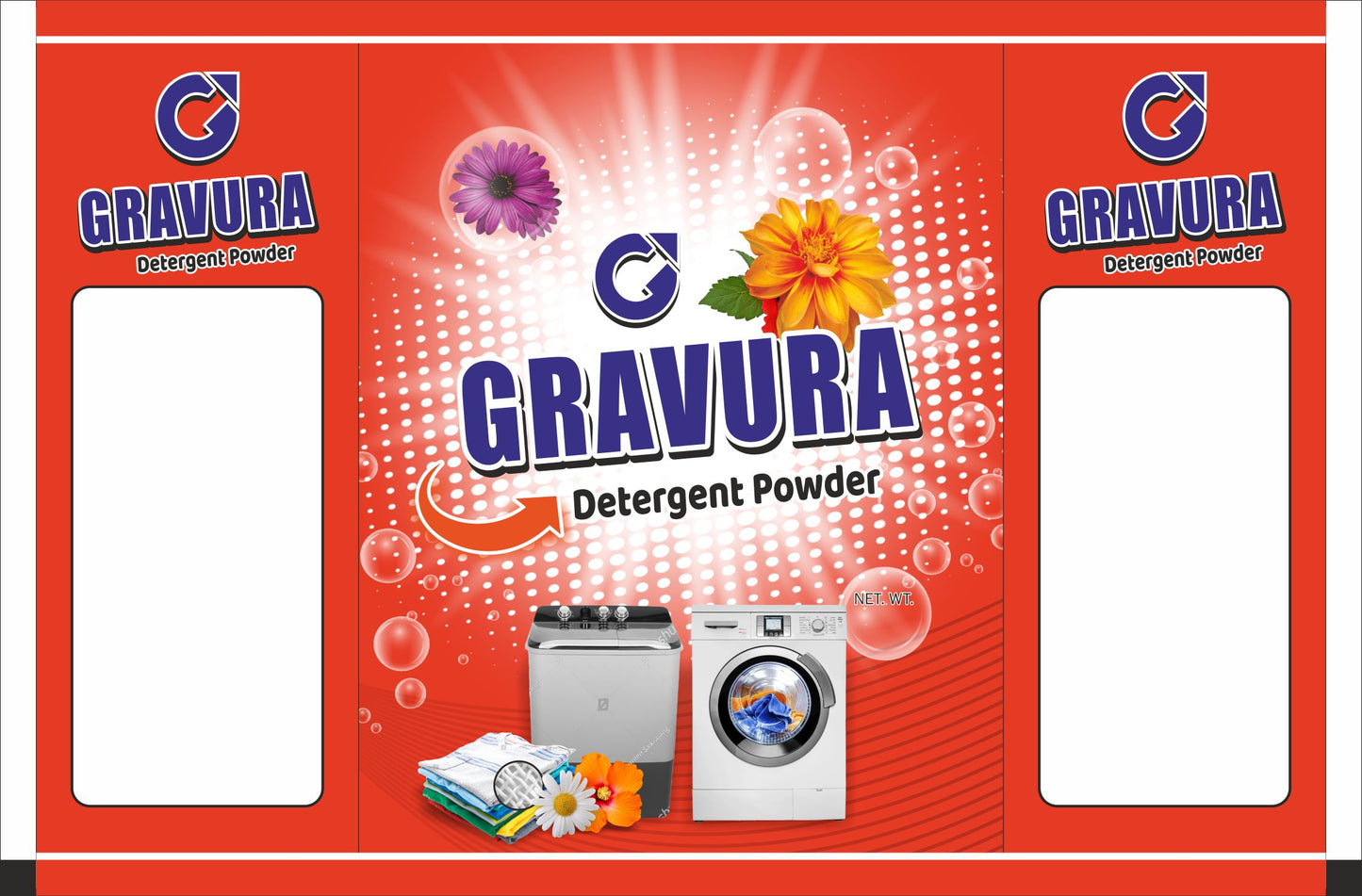GR88 - Floral Fresh Flexible Pouch Packaging Design for Detergent Powder
