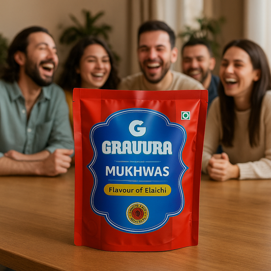 GR115 - Bold & Traditional Pouch Packaging Design for Mukhwas
