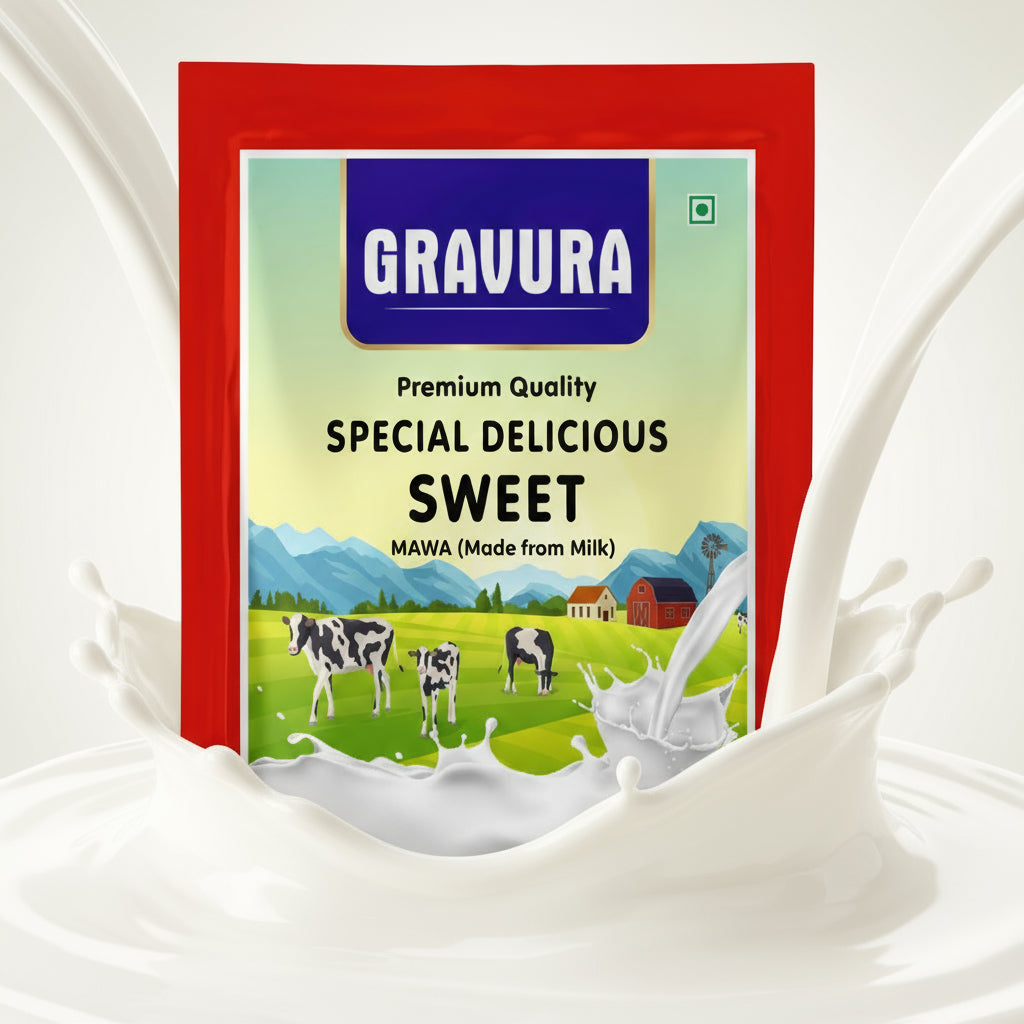 GR236 - Premium Delicious Sweet Mawa Packaging Design Template