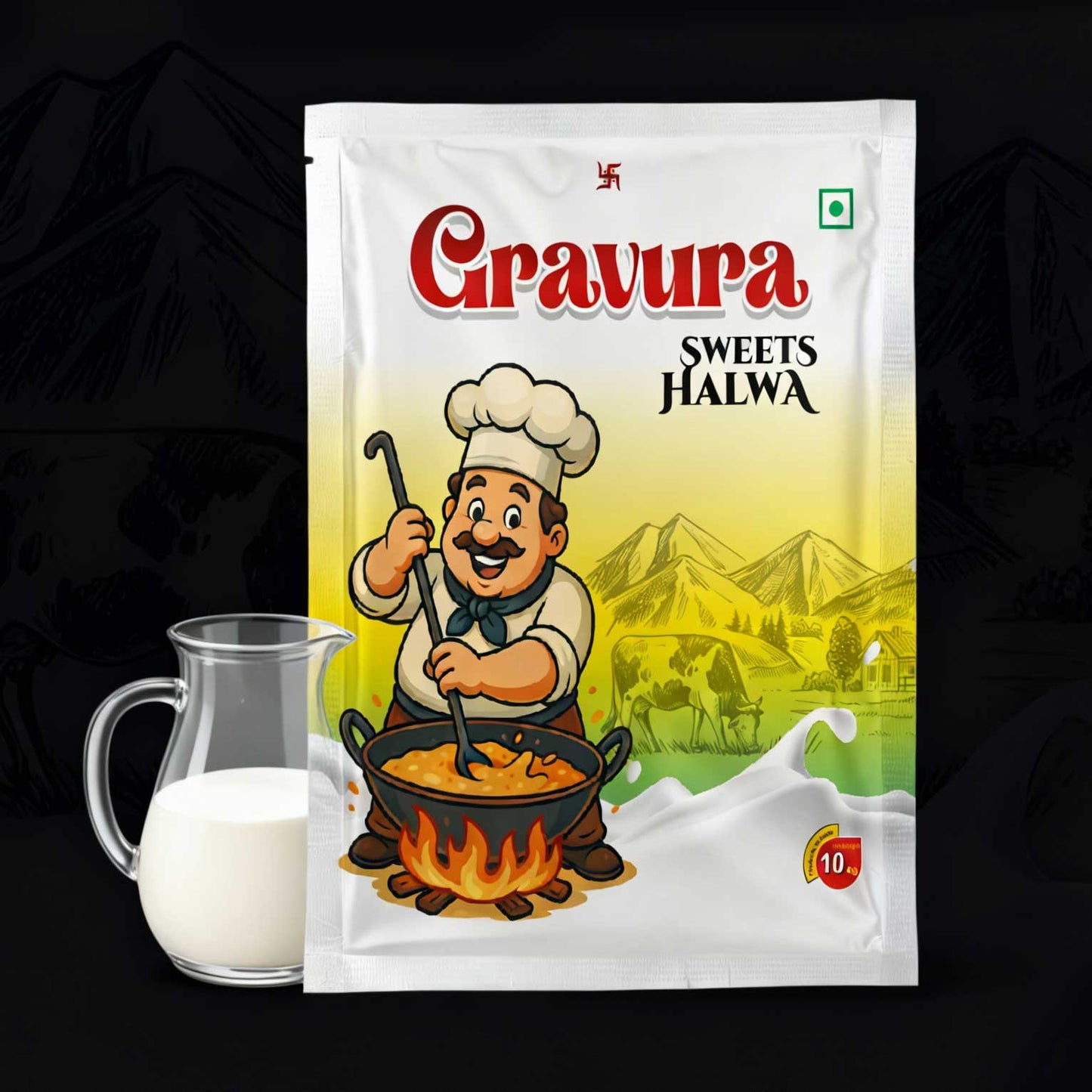 GR239 - Premium Sweets Halwa Mawa Packaging Design Template