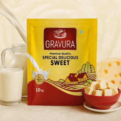 GR240 - Premium Delicious Sweet Mawa Packaging Design Template