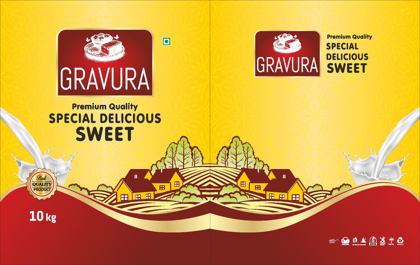 GR240 - Premium Delicious Sweet Mawa Packaging Design Template