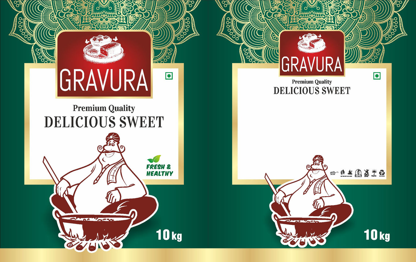 GR241 - Premium Delicious Sweet Mawa Packaging Design Template