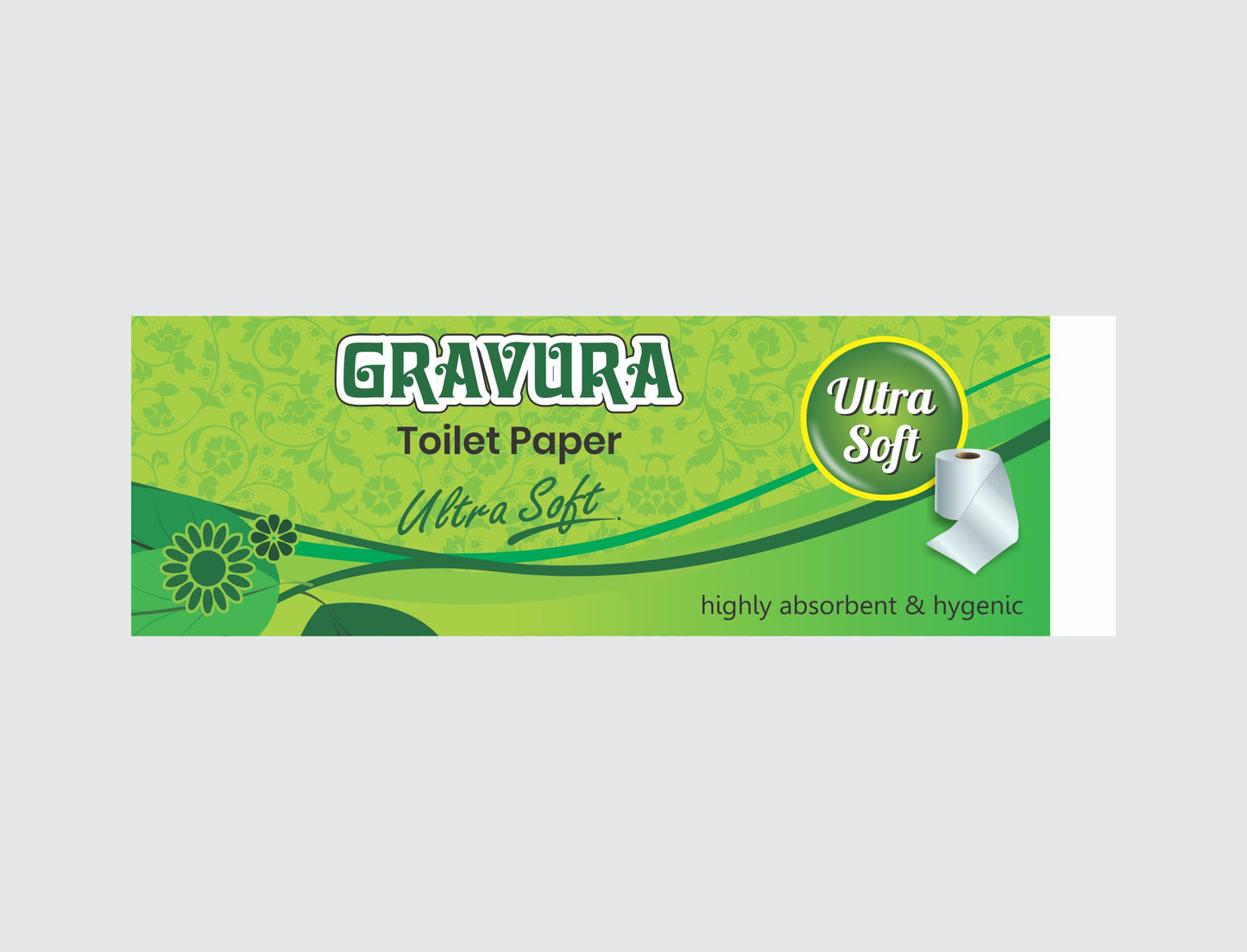 GR46 - "Ultra Soft" Floral Toilet Paper Packaging Design Template