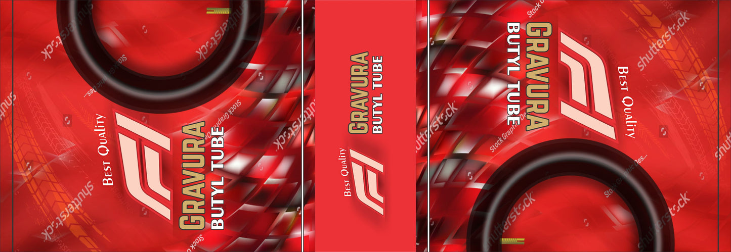 GR-22 - Futuristic Butyl Tube Packaging Design – Metallic Red Layers with Tire Dynamics