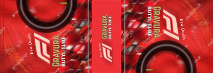 GR-22 - Futuristic Butyl Tube Packaging Design – Metallic Red Layers with Tire Dynamics