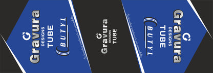 GR-27 - Modern Angular Butyl Tube Packaging Design in Blue & Black – High Contrast, Industrial Look