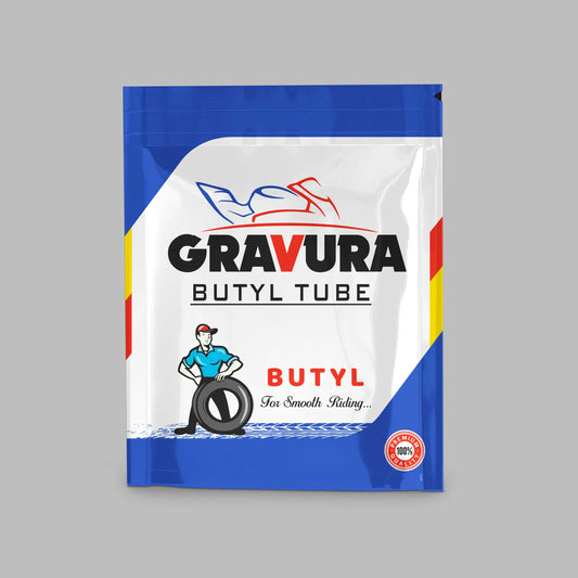 GR-28 - Classic Rider-Themed Butyl Tube Packaging Design – Clean, Trustworthy & Retro-Inspired