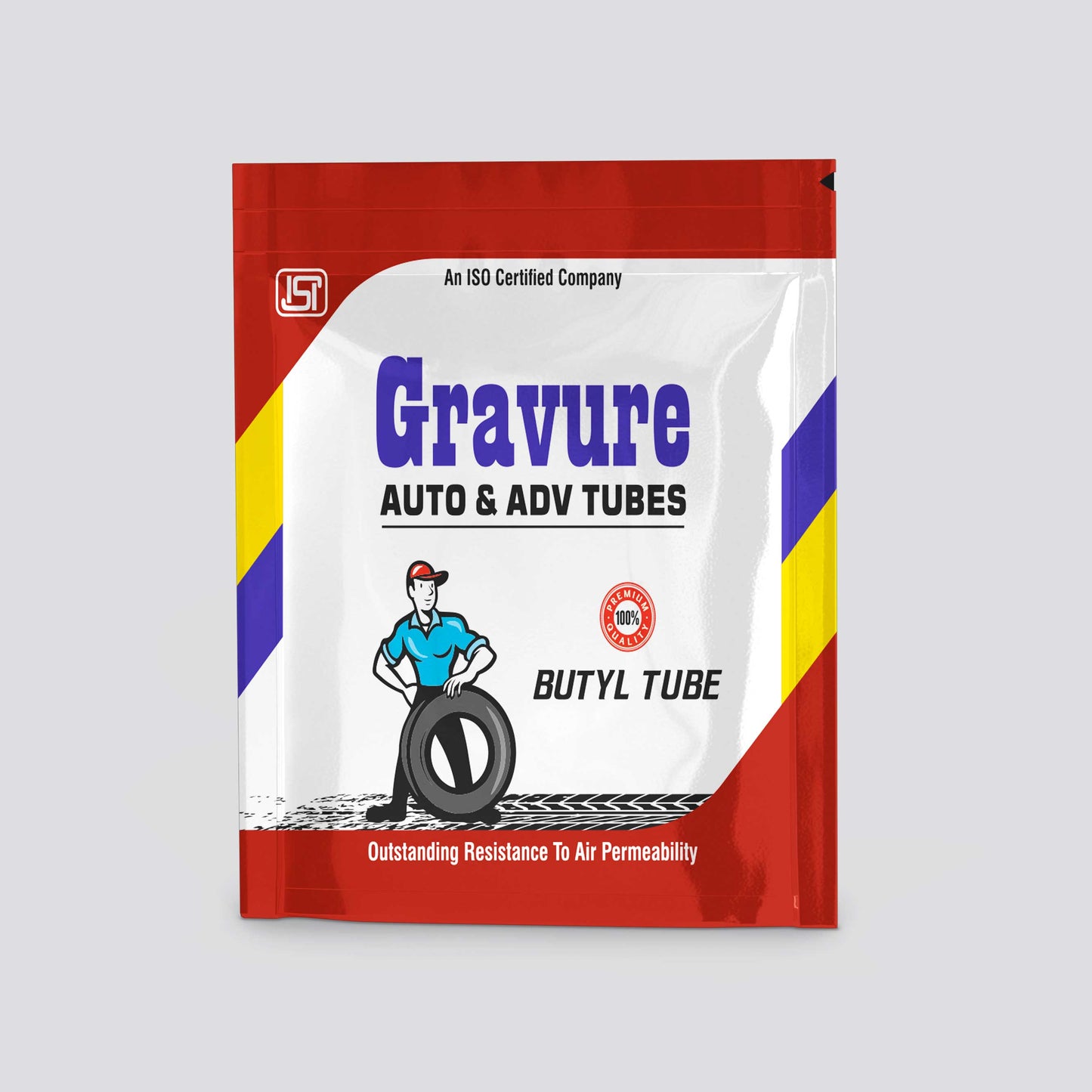 GR-34 - Bold Automotive Tyre Tube Packaging Design – Butyl Tube Concept